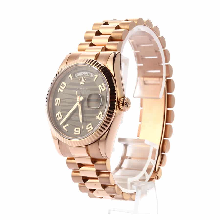 Rolex Day Date Bronze Wave Dial Replica Left BP Factory Watches