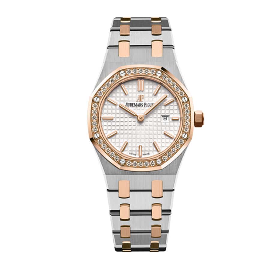 audemars-piguet-royal-oak-quartz-ladies-rose-gold-steel-silver-index-diamond-bezel-67651sr-zz-1261sr-01-replica Audemars Piguet Royal Oak Ladies 67651SR.ZZ.1261SR.01 Diamond Bezel - Image 1