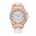 Audemars Piguet Royal Oak 67651OR Rose Gold Diamond Bezel White