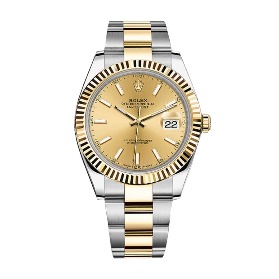 rolex-datejust-126333-steel-yellow-gold-champagne-dial-oyster-replica-1 Rolex Datejust White Rolesor Timepiece 126334 - Image 1