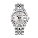 Rolex Datejust 178384 White Gold Automatic Black & Diamond Dial Jubilee