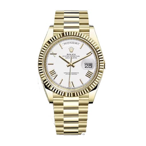 rolex-day-date-ii-collection-gold-white-roman-dial-218238-replica Rolex Day-Date 218238-0037 Gold White Roman Dial - Image 1